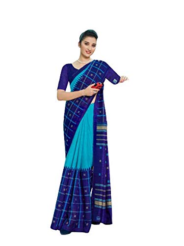 womens cotton saree with unstitched blouse piece [Uniform 1]