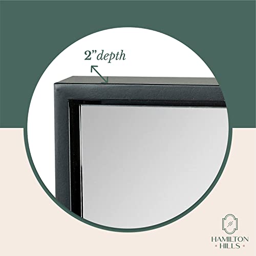 Hamilton Hills 16x24 inch Black Framed Mirror Small Rectangular