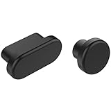 Procase Anti Dust Dirt Plug for MacBook Pro 16" 2019 A2141/ MacBook Air 13" 2018/MacBook Pro 2019 2018 2017 2016, Silicone Port Plugs Cover Set Dust Cups for MacBook Pro 13" 15" 16" / 12-Inch -Black