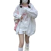 OATSBAS Women's Y2K Cute Floral Hoodies Kawaii Zip Up Hoodies Cartoon Cat Embroidery Oversized Pullover Sweatshirt