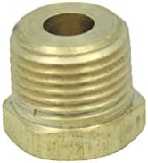 LTWFITTING Brass Pipe 1/2-Inch Male BSPT x 1/8-Inch Female BSPP Hex Bushing Reducer Fittings Fit for Steampunk Sconce Water Temp Sensor (Pack of 25)