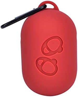 Chercherr Earphone Skin Case, Protective Cover Storage Case Key Chain Pouch Full Protection Silicone Ultra Lightweight Waterproof Headset Carrying Case for Samsung Gear IconX 2018 Edition (Red)