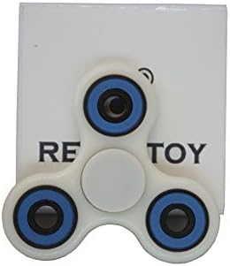 Hand Spinner Fidget Toy Relieving ADHD, with Ceramic Bearing Si3N4, Ultra Durable EDC Focus Toy for Kids and Adults Long Spin Time 1-2 Min Non-3D Fidget Spinner White and Blue by RelaxToy