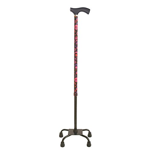 Switch Sticks Adjustable Quad Walking Stick Cane with Comfortable Wood Handle, Huntington