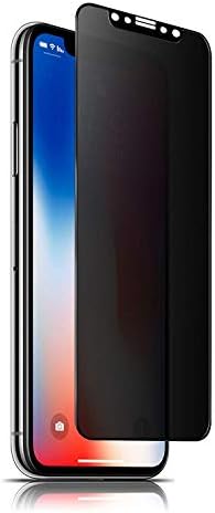 iMoreGro Privacy Screen Protector 4D Curved Anti-Spy Anti-Peep Full Coverage Tempered Glass Screen Cover Shield Compatible with iPhone Xs MAX, 6.5 Inch,Ultra Clear - Black