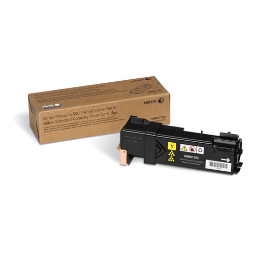 Xerox Genuine Phaser 6500 / Workcentre 6505 Yellow Standard Capacity Toner Cartridge (1,000 Pages) - 106R01593