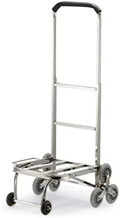 Hand Truck Portable Folding stainless steel with 6 wheels, Heavy Duty Stair Climbing Cart 260 lb Largest Capacity All Terrain Stair Climbing Utility Trucks and Dolly