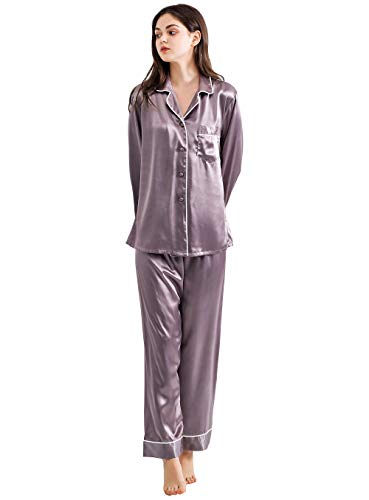 Women's long sleeve satin pajamas Clearance