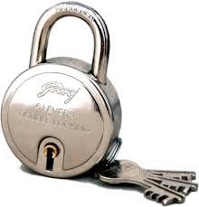 Godrej 8148 Steel Round Padlock Set (Silver, 4-Pieces)