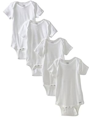 4 Pk. Gerber Short Sleeve Onesie Size 2t / 24mo. ~ Solid White