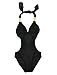 AshopZ Junior's Backless One Piece Solid Color Cut Halter Monokini Swimsuit