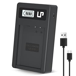 LP LP-E10 Charger, Charger with LCD Display, USB