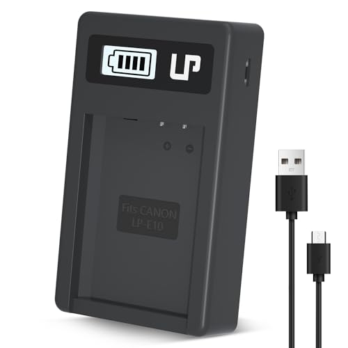 LP LP-E10 Charger, Charger with LCD Display, USB