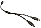 LEDupdates Heavy Duty DC Splitter Cable for 12v 24V Power Supply Driver AC Adapter LED Light and Security Camera (1 to 2 cable) 18 AWG Gauge