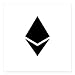 CafePress - Ethereum Black Sticker - Square Bumper Sticker Car Decal, 3"x3" (Small) or 5"x5" (Large)