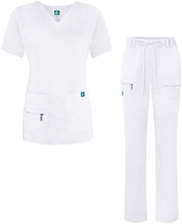 Adar UniformsAdar Pro Breakthrough Plus Scrub Set For Women - Enhanced V-Neck Top & Multi Pocket Pants - Petite/Tall