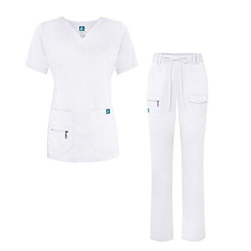 Adar UniformsAdar Pro Breakthrough Plus Scrub Set For Women - Enhanced V-Neck Top & Multi Pocket Pants - Petite/Tall