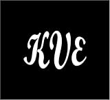 6" white Monogram 3 letters KVE initials Bold font script style vinyl decal for cup car computer any smooth surface