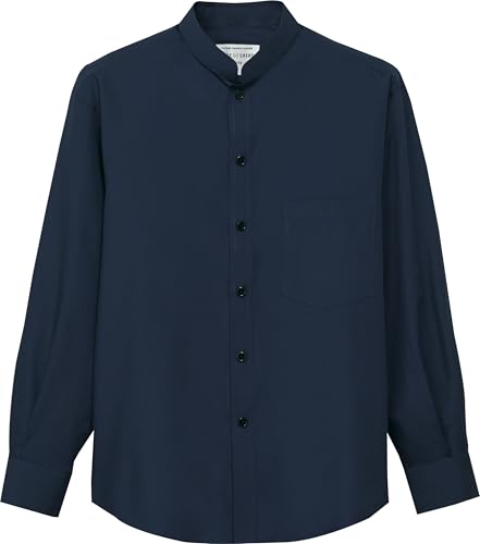 アルべ スタンドカラーシャツ 長袖 全5色 SS~4L 飲食 カフェ レストラン 衣裳 ARBE EP6839 C-5 ネイビー M