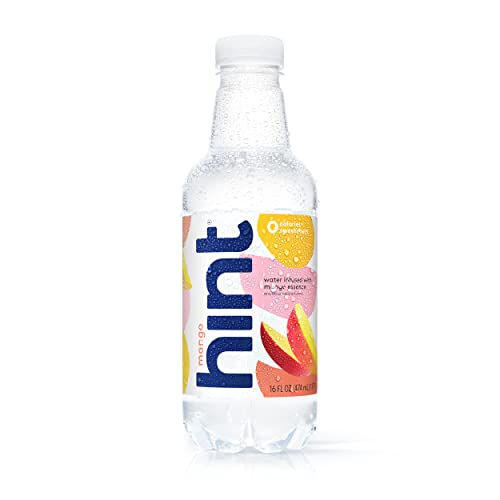 HINT WATER MANGO, PURE WATER INFUSED WITH MANGO, ZERO SUGAR, ZERO CALORIES, ZERO SWEETENERS, ZERO PRESERVATIVES, ZERO ARTIFICIAL FLAVORS, 16 FL OZ (PACK OF 12)