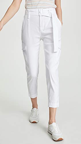 Vince Women's Belted Linen Pants, Optic White, 6