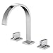 Aquafaucet Waterfall 8-16 Inch Chrome Finish 3 Holes 2 Handles Widespread Bathroom Sink Faucet