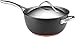 Anolon Nouvelle Copper Hard Anodized Nonstick Sauce Pan/ Saucepan/ Saucier with Helpder Handle, 5.5 Quart, Gray