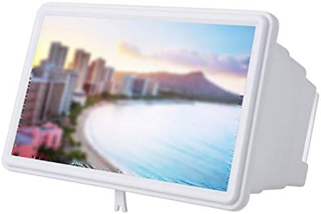 Mobile Phone Screen Magnifier Mobile Phone Screen Magnifier Video Expander 3D Screen Amplifier Stand Holder Phone Magnifying Screen for Movie Display (Color : White)