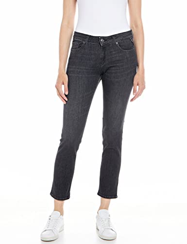 Replay Women's Jeans Faaby Flare-Fit with Power Stretch, Black 098 (Black), 23W / 32L