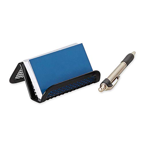 yodaliy Business Card Holder Durable Organizer Desktop Office Practical Home Display Stand Fashion Portable Metal Mesh Shelf Accessories Desk Storage - Thumbnail 5