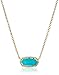 Kendra Scott Elisa Pendant Necklace - Necklace for Women - Lobster-claw Closure - 14K Rose Gold Plated Gold Turquoise-Variegated One Size One Size