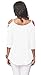 Women's Casual Loose Hollowed Out Shoulder Three Quarter Sleeve Shirts,L,White