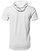 Short Sleeve Cut Out Zipper Hoodie White Size L