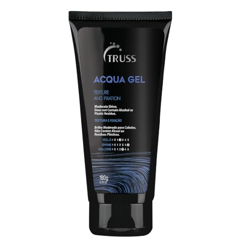 TRUSS Acqua Gel - Medium To Strong Hold Flexible Hair Gel For Men & Women - Alcohol Free Formula Used To Style Dry Or Damp Hair - Defines, Adds Texture & Protects For Perfect Styling (6.35oz)