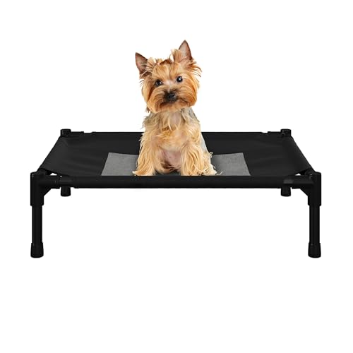 Elevated Dog Bed - 24.5x18.5-Inch Portable Pet Bed with Non-Slip Feet - Indoor/…