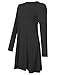 Leadingstar Women Cold Shoulder Long Sleeve Round Neck Loose Tunic T-shirt Dress