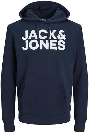 Jjecorp Logo Sweat Hood Noos Felpe con cappuccio, Blu (Navy Blazerblau), M Uomo