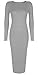 Baleza Women's Inspi Long Sleeve Bodycon Midi Calf Length Dress