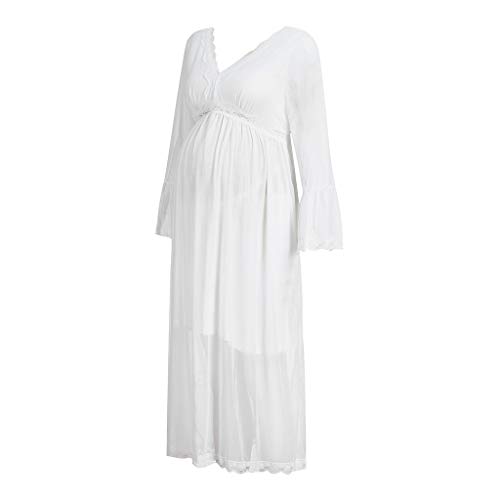 Women's Maternity Lace Nightgown,Nursing Nightdress Hospital Gown Delivery/Labor/Pregnancy Soft Breastfeeding Dress