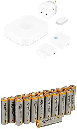 Samsung SmartThings Starter Kit - White with Amazon Basics Batteries