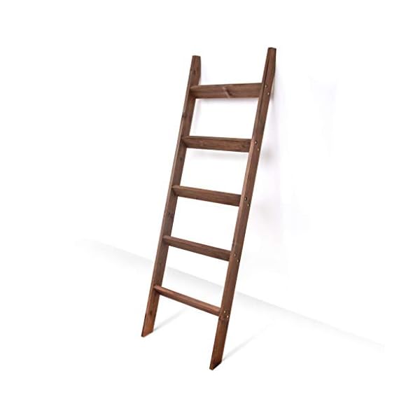 Blanket Ladder 5 ft. Wood Rustic Decorative Quilt Ladder. Brown Vintage