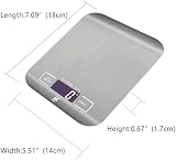 HomeFashion Digital Kitchen Scales 5kg 1g Stainless Steel Platform Backlit LCD view 3