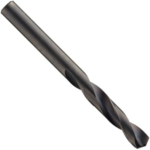 Precision Twist R41C High Speed Steel Short Length Drill Bit, Black Oxide Finish, Round Shank, Spiral Flute, 135 Degree Point Angle, 1 (Pack of 12)