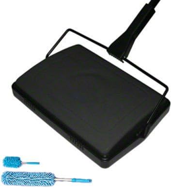 Nova Supreme-Carpet Sweeper Dust Cleaning System Has 3 Rotating Cleaning Brushes For The Results You Have Come To Expect. Accompanied By A Set Of 2 Telescopic Microfiber Dusters.