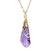 sedmart Handmade Amethyst Blue Titanium pendant Quartz Necklace gemstone jewelry Mothers Day Gifts