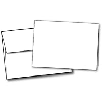 5" X 7" Heavyweight (80lb Cover) Blank White Greeting Card Sets (40 Cards & Envelopes)