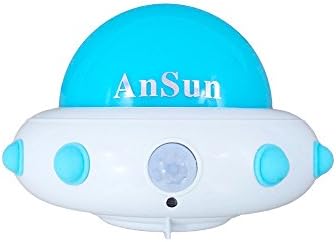 LED Motion Sensor Night Light with Rechargeable Battery Powered (Up to 3 Months Runtime) Dusk to Dawn Sensor, Stick-on or Portable Wall Light for Baby Kids Bedroom Pathway Stair Washroom, Blue