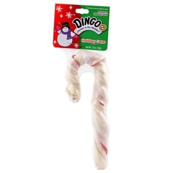 rawhide candy cane dog treat