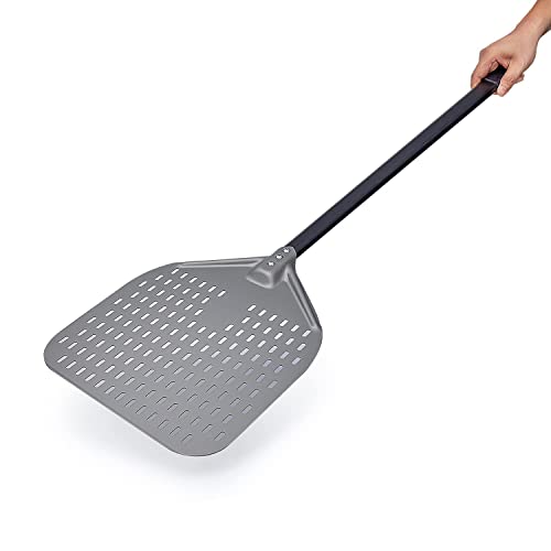 Pizza Turning Peel, Merysen 12 x 14 Inch Perforated Pizza Peel, 35