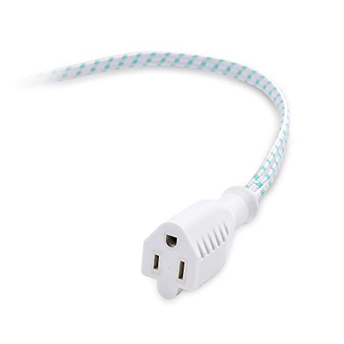 Cable Matters 2Pack Braided Low Profile Flat Power Cord 3 ft, 3 Prong